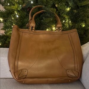 Elegant Cole Haan Tan Leather Tote Bag